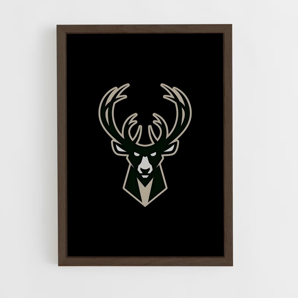 Poster Bucks On Black – affiche Basketball (vue 5)